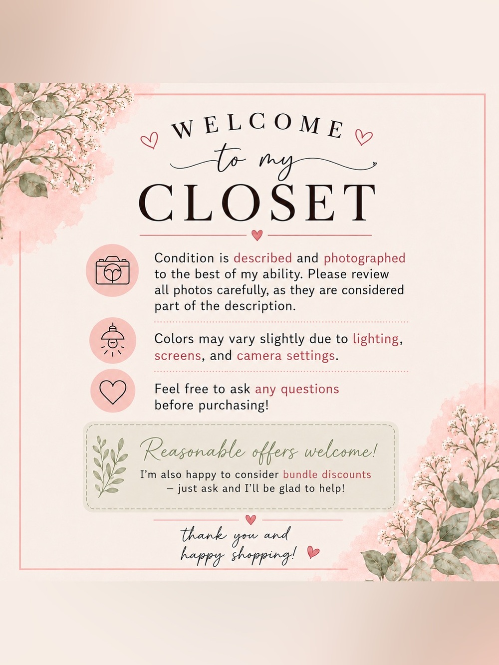 🌸 Welcome to My Closet | Please Read 🌸